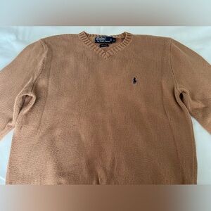 Polo by Ralph Lauren 100% Cotton Camel Tan Knit Sweater Women’s Size L